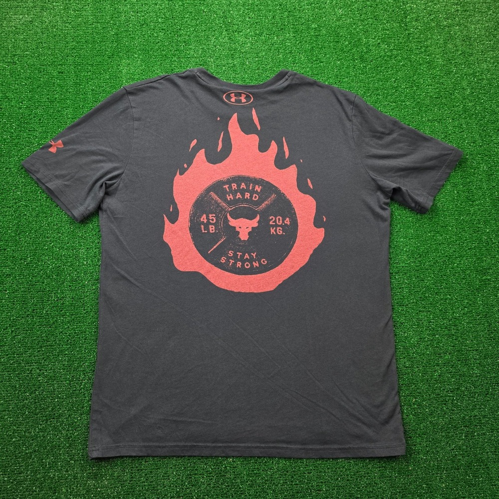 Under Armour Project Rock Iron Paradise Weight Plate Graphic Tshirt Mens Small